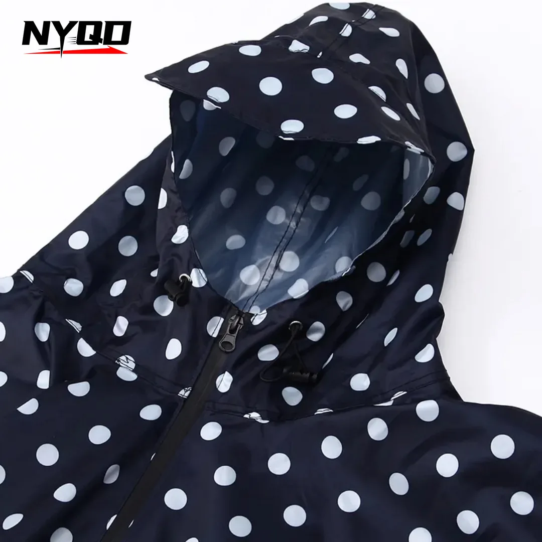 Motorcycle Raincoat Unisex Biker Rider Long Waterproof Zipper Heavy Rainproof Outdoor Hiking Travel Portable One Piece Poncho