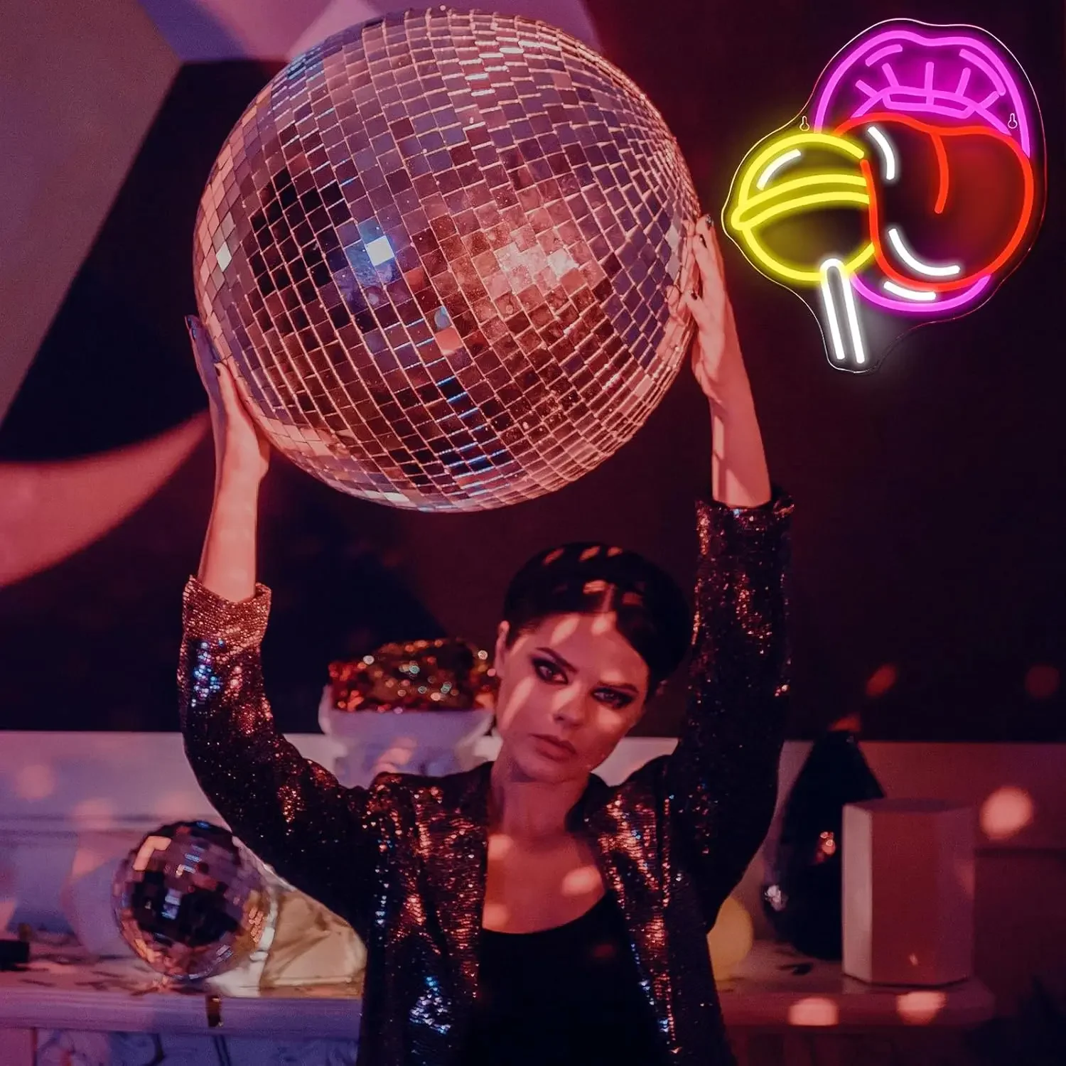 اللسان الحلوى النيون تسجيل ضوء النيون لمتجر رجل الكهف غرفة نوم هدايا الحفلات متجر الزفاف سوبر ماركت بار جدار ديكور هدايا لصديق