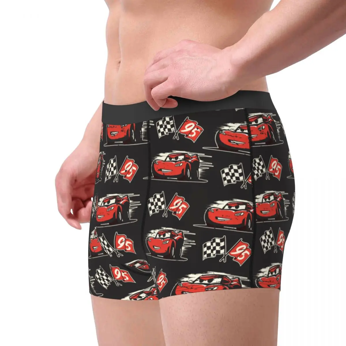 Cars 3 Lightning McQueen Cartoon Man Long Underwear Boxer Shorts Panties Funny Breathable Underpants for Homme