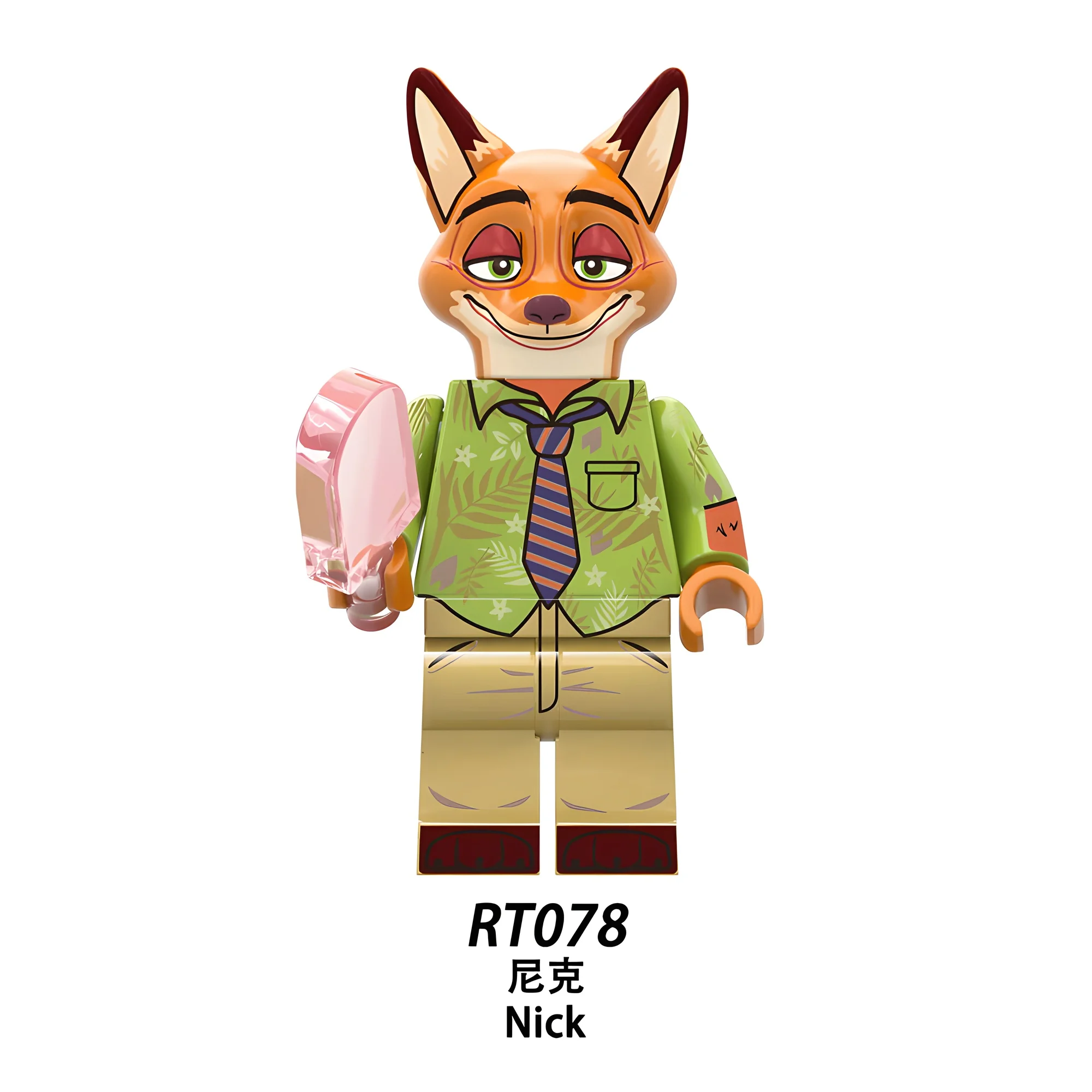 Zootopia Building Block Figures RT8012, include Nick, Judy, Dawn Bellwether, Leodore Lionheart, Flash, Chief Bogo, regalo creativo