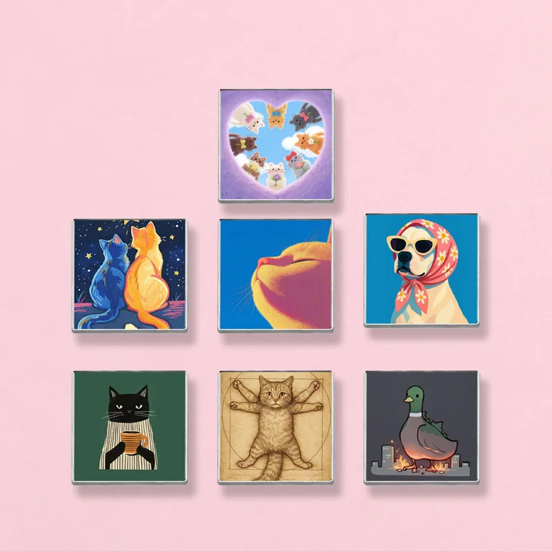 Animal Brooches Square Sunglasses Dog Metal Badges Small Accessories Wholesale Hat Pins for Clothes Cap Pin Brooch Lapel Badge