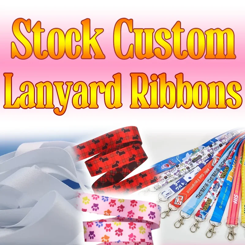 Custom Stock Lanyard Ribbon Double Faced Printed Thickened Polyester DIY Craft Decoration E20850