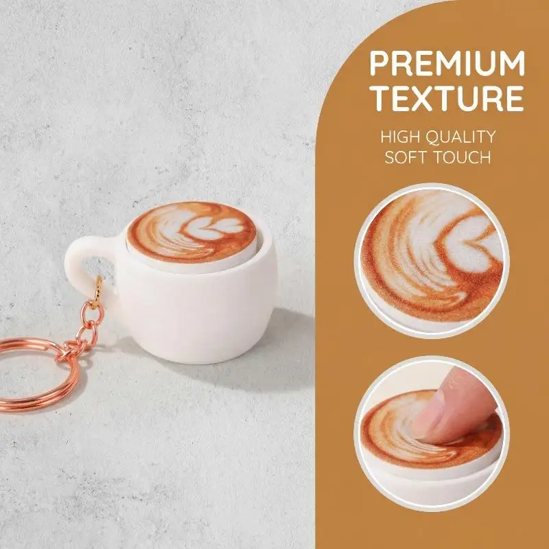 1Pcs Coffee Cup Funny Decompression Gifts Calming Keychain Keys Finger Button Anti-stress Toys For Children Adults