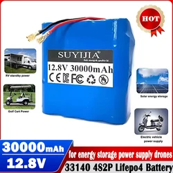 33140 Lifepo4 4S2P 12.8V 30Ah Battery Pack Solar Energy Storage Battery W/BMS for Energy Storage Power Supply Power Tool Drone