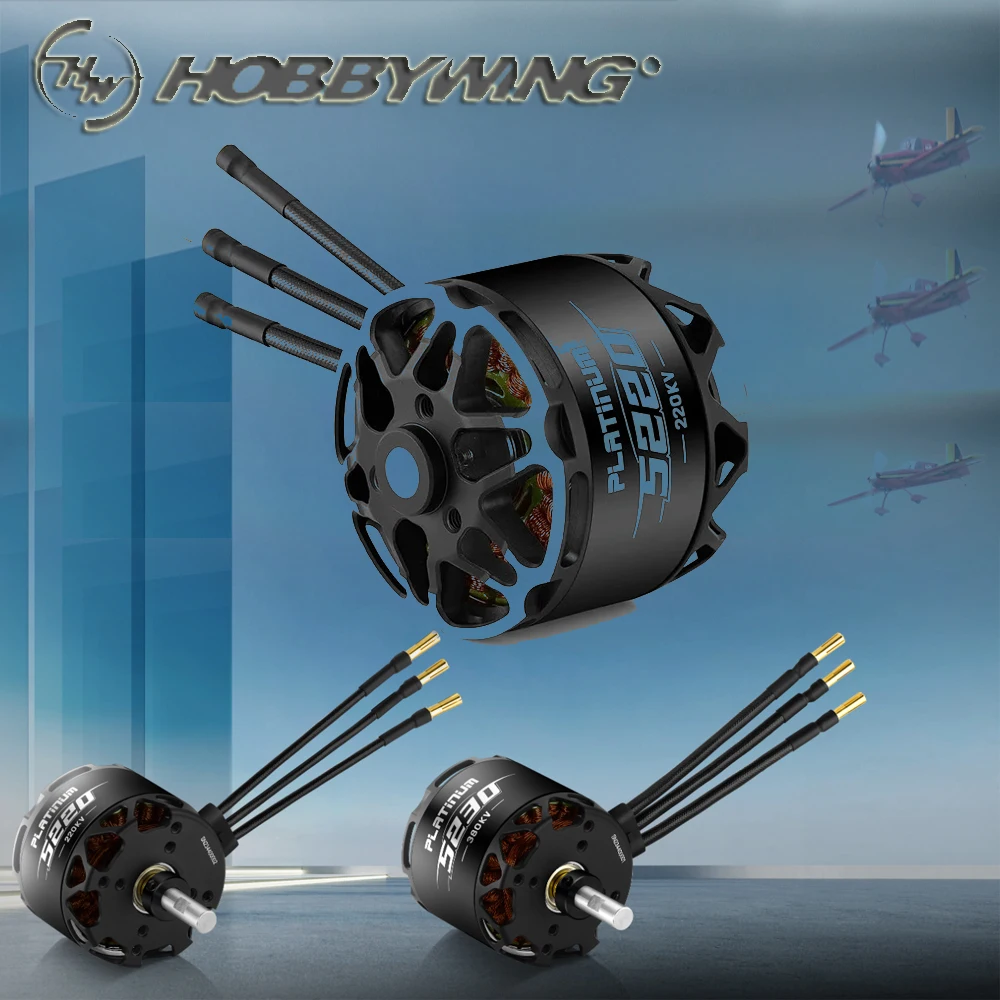 HOBBYWING Platinum RC Model Fixed Wing Upgrade Accessories 5220SL 220/380KV 5230SL 190/220/380KV Motor High Power Efficiency