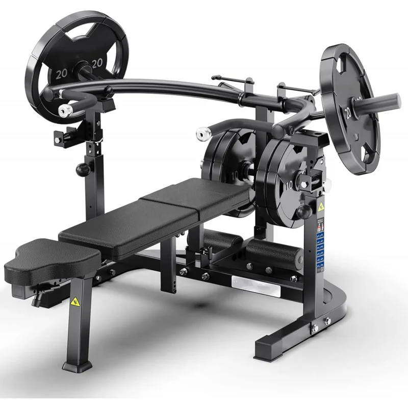 

Chest Press Machine, Weight Bench with Independent Converging Arms