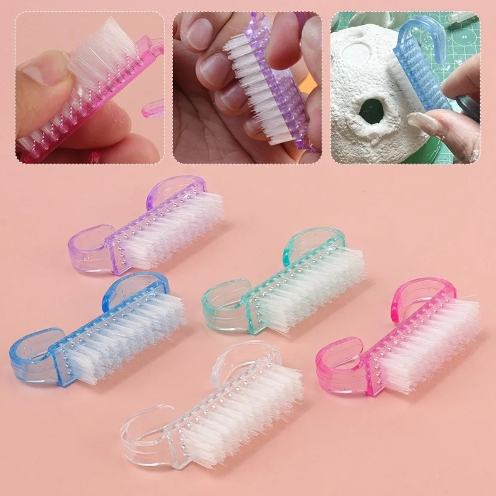 4 قطعة/المجموعة أدوات مانيكير شعيرات ناعمة فرشاة الأظافر البلاستيك المحمولة باديكير فرشاة إزالة الغبار منظف الأظافر صالون المنزل