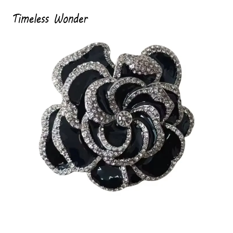 Timeless Wonder Fancy Zircon Enamel Floral Brooch Pins for Women Designer Jewelry Runway Top Luxury Cute Rare Sweet Mix 3523