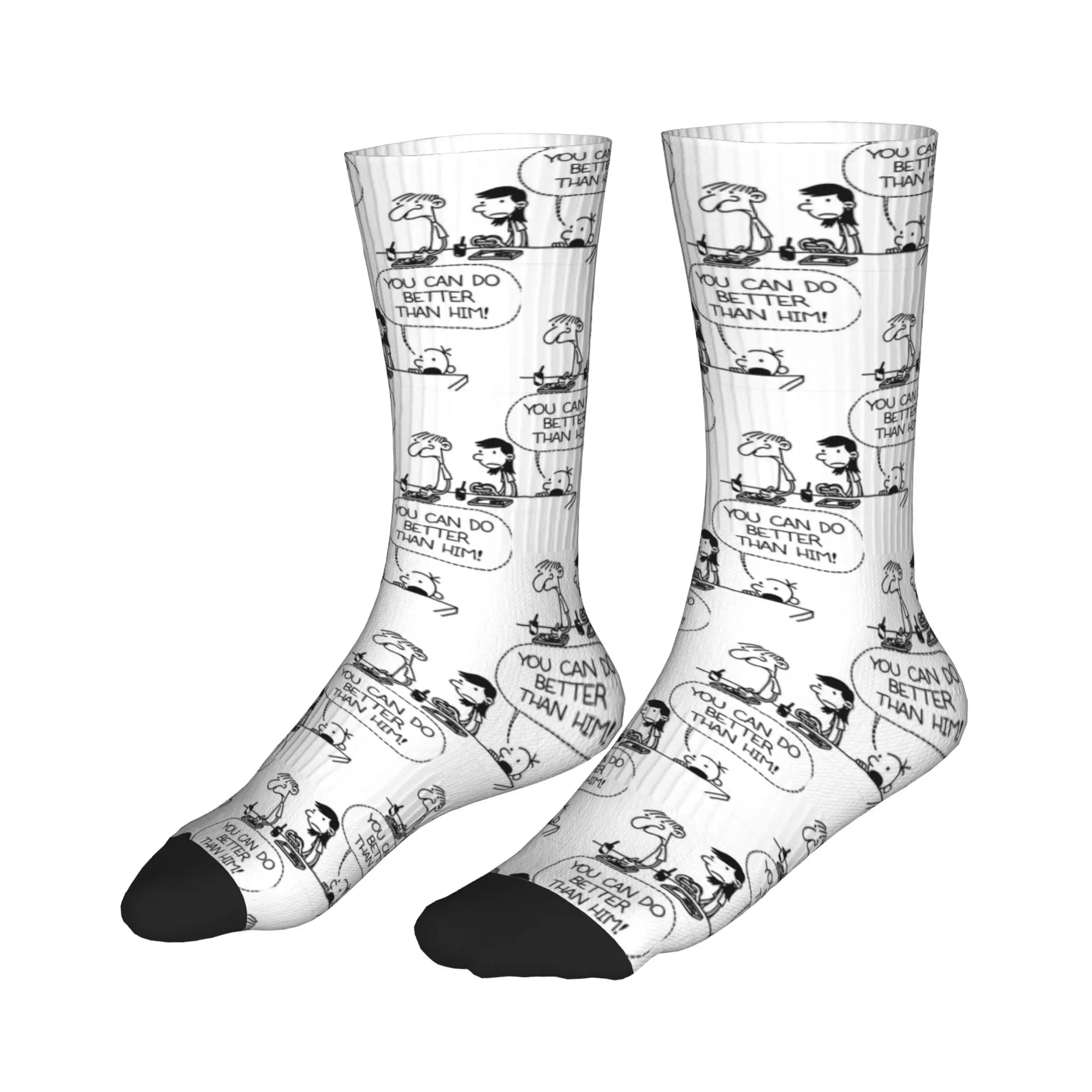 

All Seasons Stockings Diary Of A Wimpy Kid You Can Do Better Than Him Sport Socks Funny Middle Tube Socks for Men Women