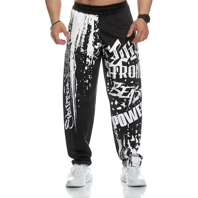 Spring Autumn Men Training Trousers Joggers quick-dry Casual sports pants Fitness Graffiti Printed Thin Breathable Sweatpants