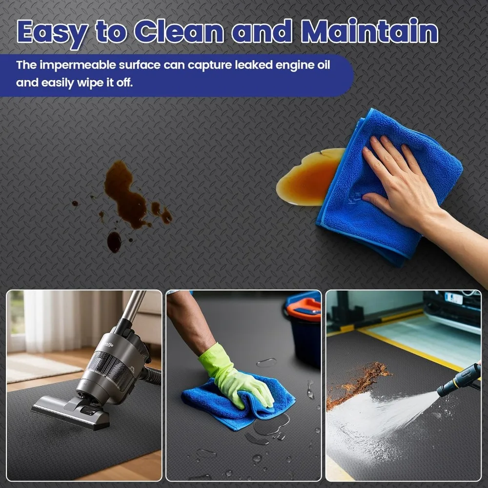 سجادة أرضية جراج شديدة التحمل مقاس 7.5 × 20 قدم، تصميم لوحة ماسية، لفة PVC مقاومة للماء ومضادة للانزلاق للسيارات وورش العمل #6