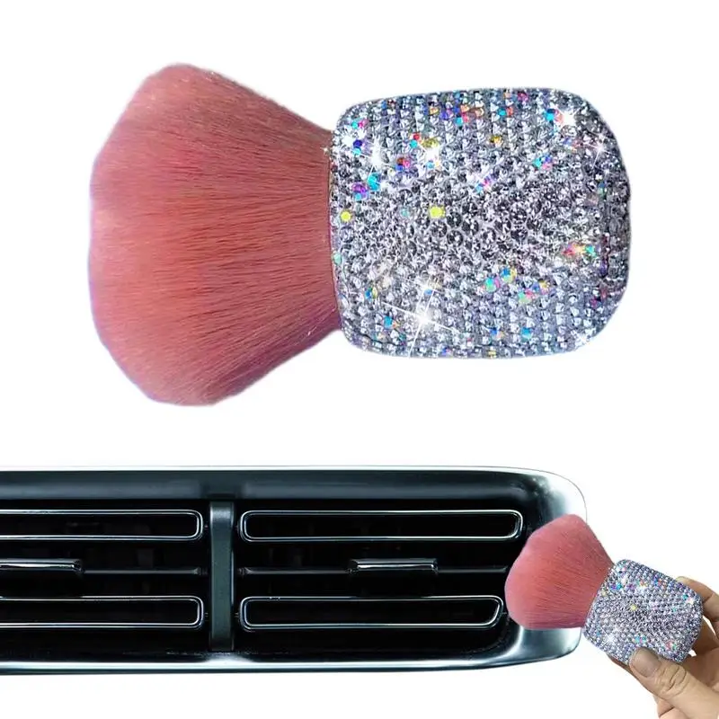 Car Interior Dust Sweeping Soft Brush Diamond-encrusted Car Cleaning Broom  Bling Rhinestone Auto Tool Artifact Car Dust Brush