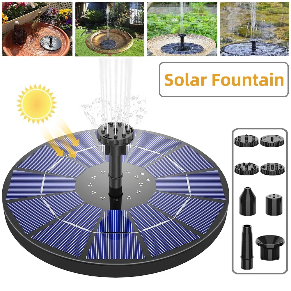 

High-quality Solar Water Pump Swimming Pool Waterfall Floating Fountain Outdoor Patio Garden Decoration Bird Bath Water Fountain