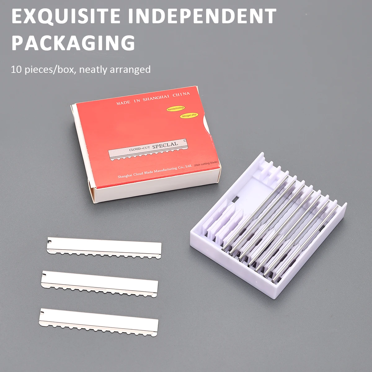 

10pcs Hair Thinning & Trimming Razor Blades, Stainless Steel Sharp Blades for Home & Professional Barber Salon Haircut Tools