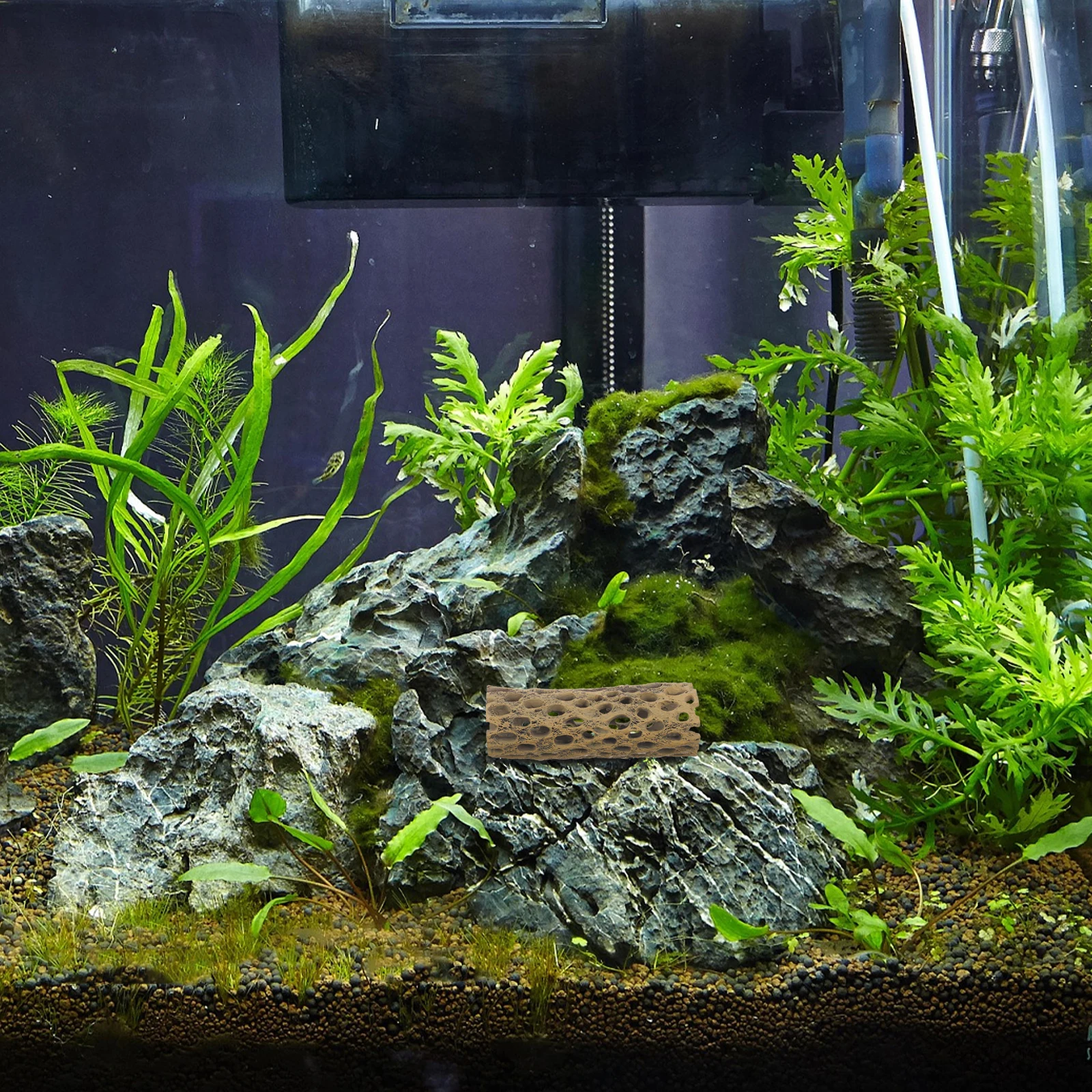 

Resin Cave Decorative Aquarium Stump Fish Shrimp Hiding Hole Fish Tank Decor Shelter Breeding Cave Pet Supplies