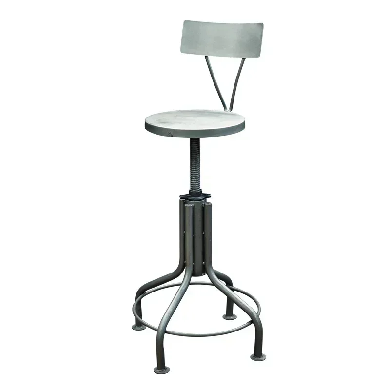 Wrought iron industrial style bar chair American retro liftable bar chair cafe high stool