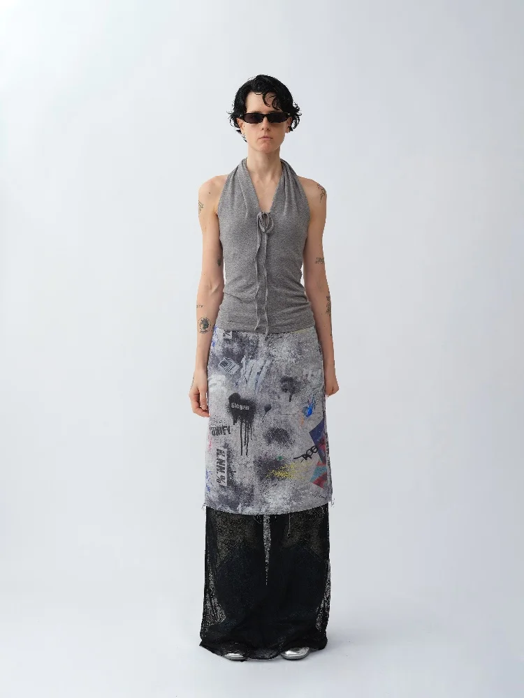 

Сексуальный топ-майка на бретельках с двусторонним креплением Pure Desire, весна-лето, женская модная трендовая майка из шерстяной смеси