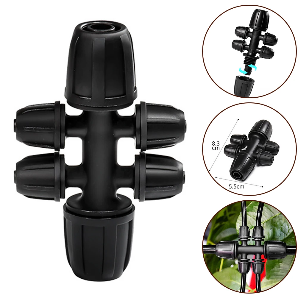 PVC PE Tube Tap Water Splitter Plastic Quick Valve Connector Garden Agriculture Irrigation Water Pipe Fittings Garden Tools