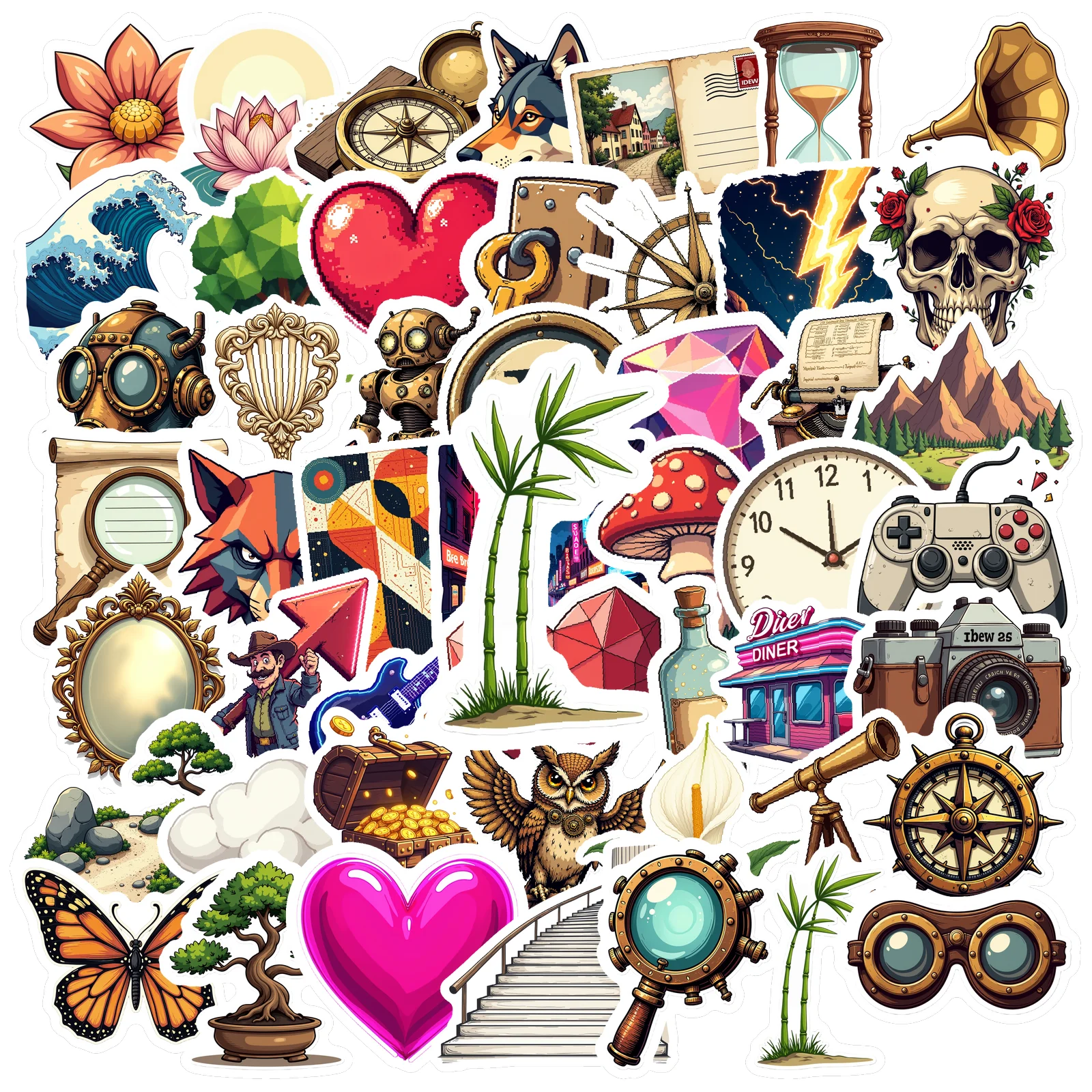 35-70 قطعة ملصقات مستوحاة من السفر الطبيعي حزمة لوازم مكتبية جمالية ملصقات مكافأة المعلم الأمتعة مذكرات الديكور