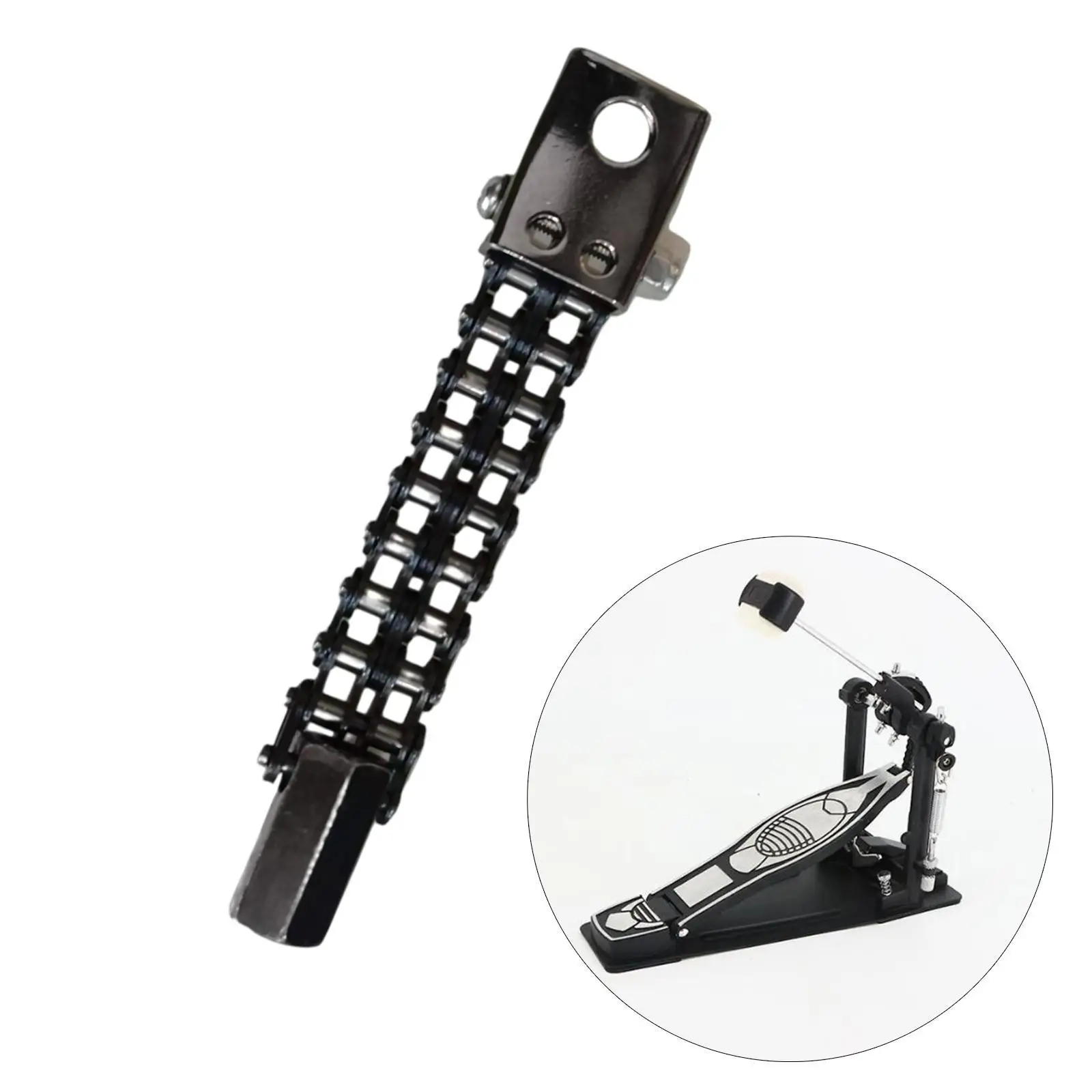 Bass Drum Pedal Chain, Drum Pedal Single Chain ,Replacement, Hardware Easy to Install Percussion Parts Metal Foot Pedal Chain