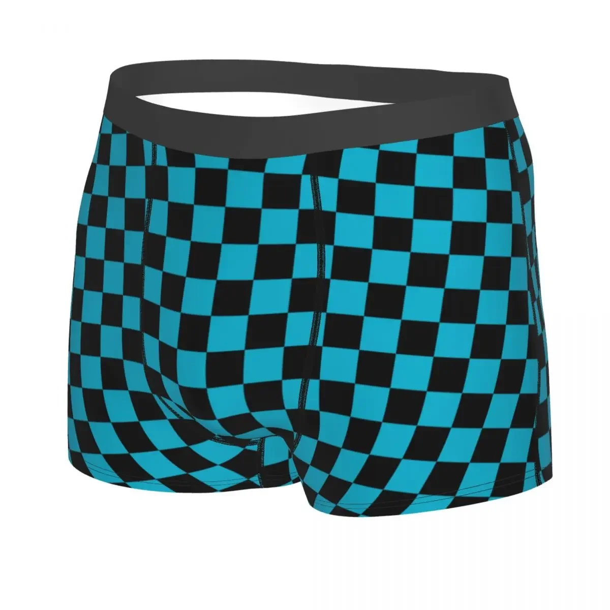 Novelty Popular Fashion Checkered Plaid Geometric Pattern Boxers Shorts Panties Men's Underpants Comfortable Briefs Underwear