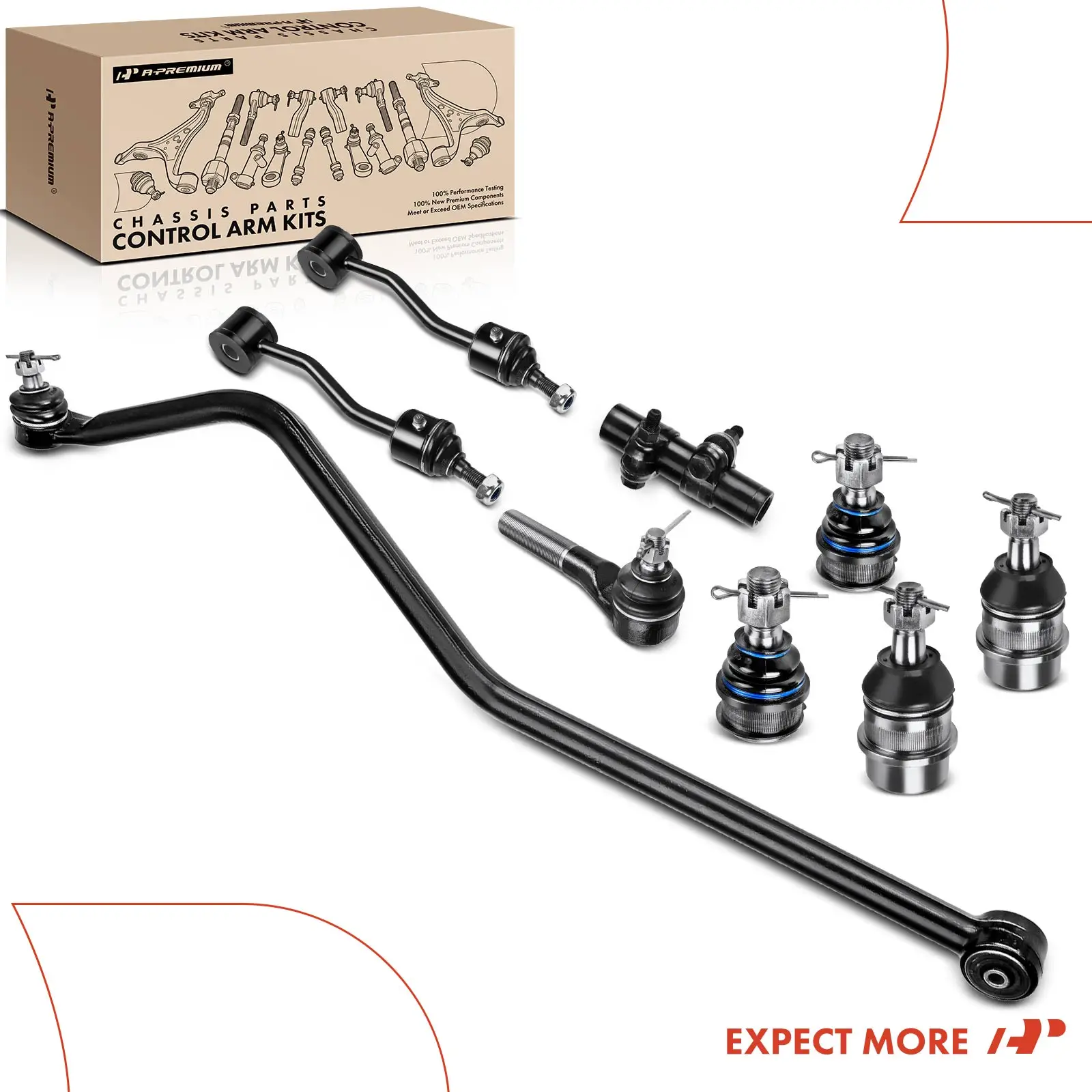 A-Premium 9x Front Sway Bar Link with Ball Joint Tie Rod End for Jeep Wrangler TJ 1997-2006