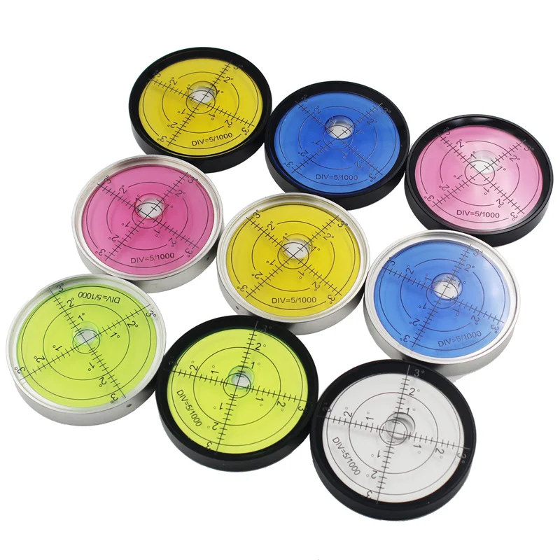 Circular Nível de Espírito Bolha Fábrica Vendas Diretas Universal Metal Talão Diâmetro 60 mm Magnético Luminoso Disponível Peças