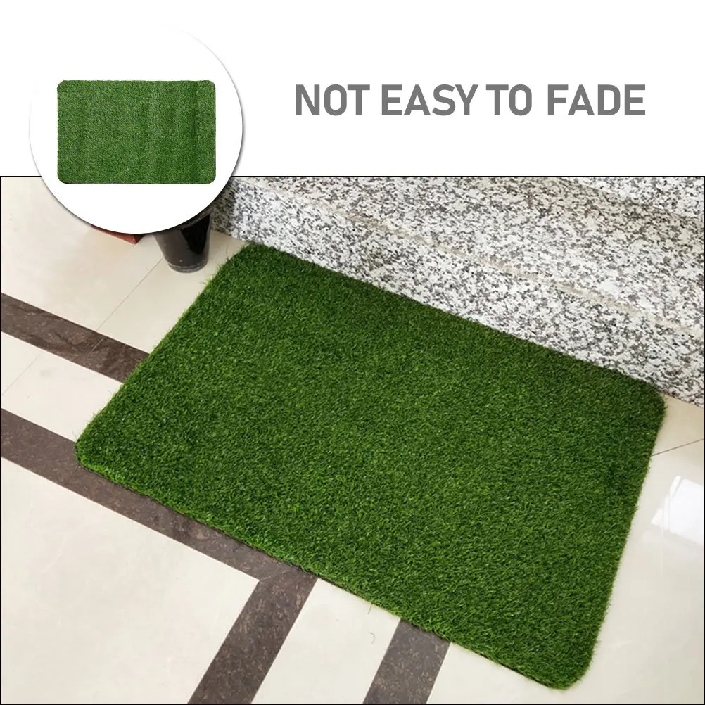 Green Artificial Grass Door Mat Natural Looking Turf Floor Mat for Entryway Front Porch Pet Area Landscaping DIY Micro Garden