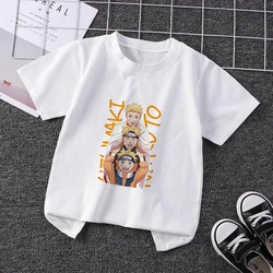 Narutoeds dziecięce koszulki dla dzieci nadruk Anime odzież codzienna koszulki dla chłopców i dziewcząt Cartoon Unisex T Shirts Kid Streetwear