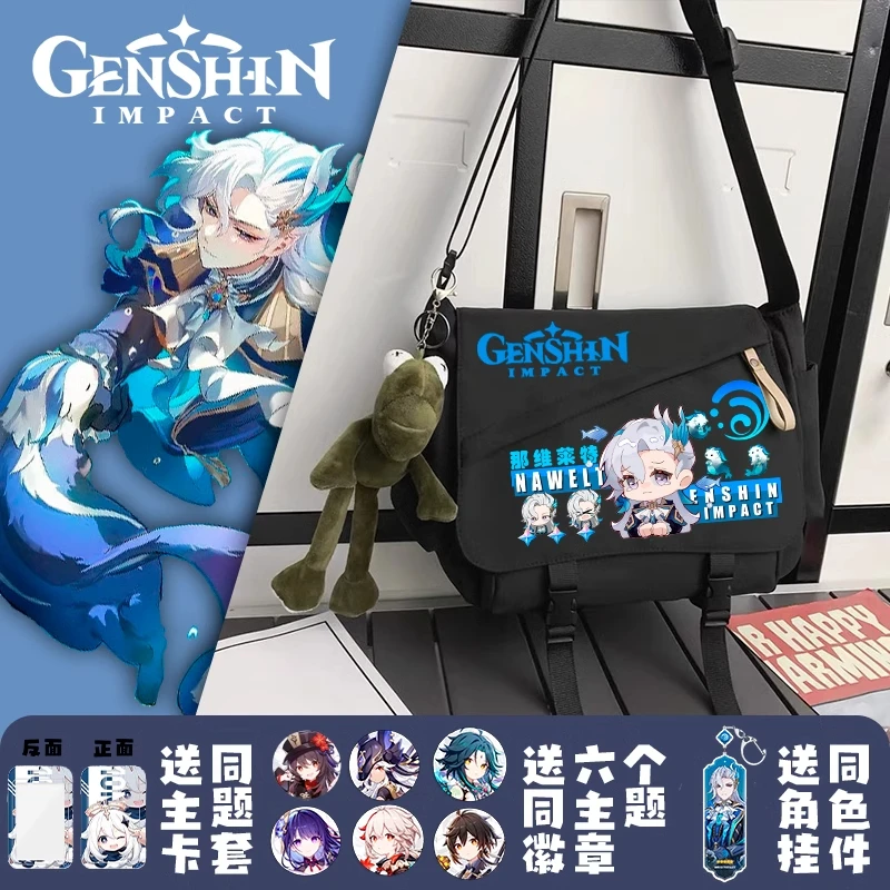 Fashion Genshin Impact Focalors School Bags Ancient Anime Furina Cosplay Klee Shoulder Bags Backpack Student Casual Large Gifts