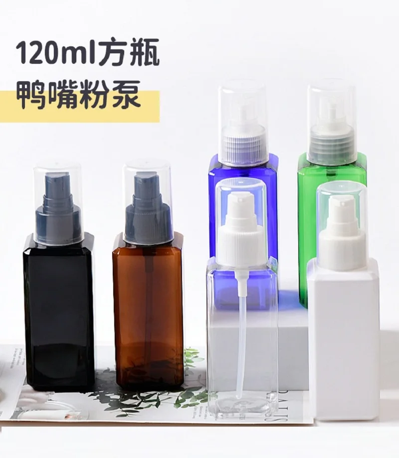 120ml square plastic  PET BOTTLE  toilet water lotion emulsion serum essential toner skin care cosmetic packing