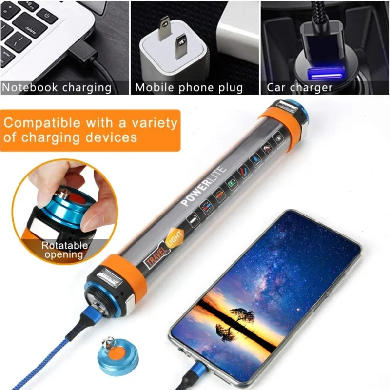 ZK30 Dropshipping Mosquito Tent Lamp Portable LED Camping Light USB Rechargeable Waterproof Lantern Flashlight Hanging Magnetic