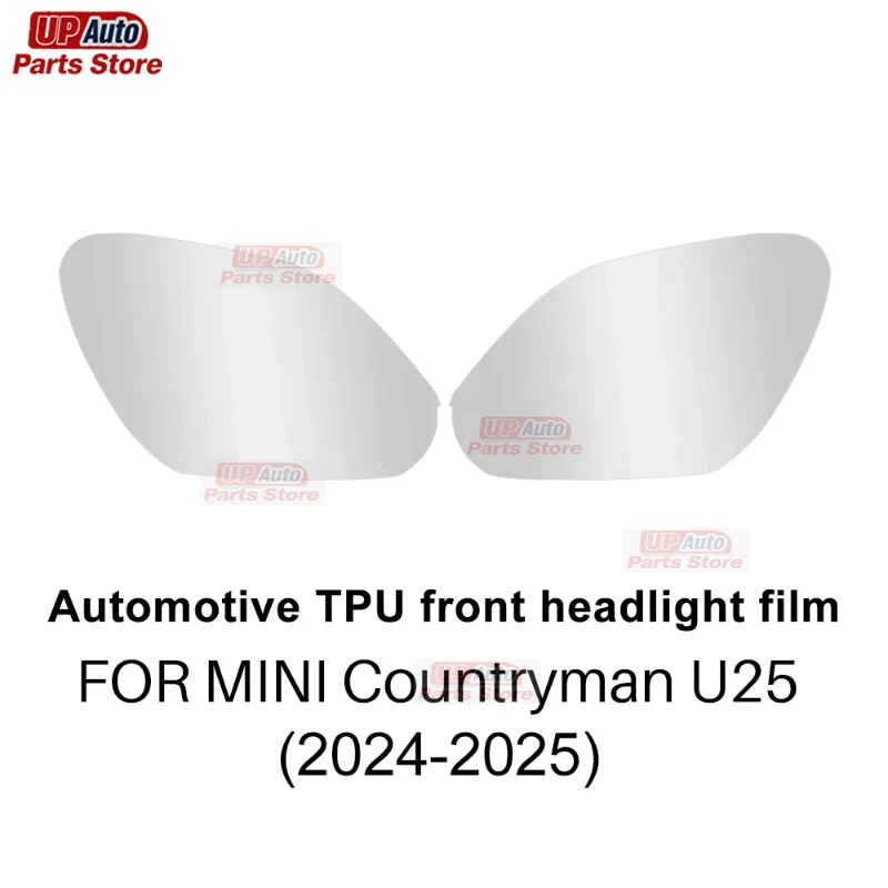 2 Pcs Car Headlight Protective Film Transparent Black TPU Sticker for Mini Cooper Countryman U25 2024 2025 Accessories