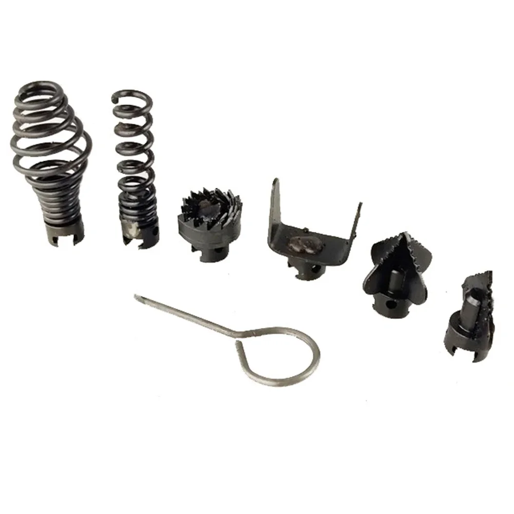 7pcs Pipeline Dredge Device Set For Spring Drill Machine Designed To Assist In Clearing Pipe And Drain Blockages