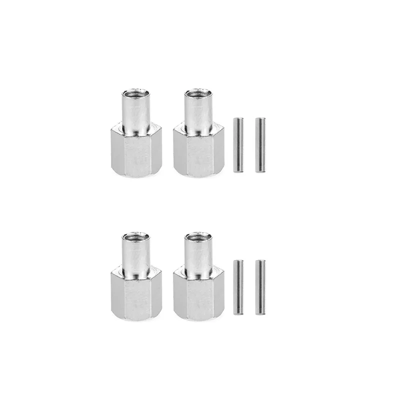 BAAA-RC Car Metal 12mm Wheel Hex Hub 15mm Extension Coupler for AXIAL SCX10 D90 CC01 F350 1/10 RC Crawler-Silver