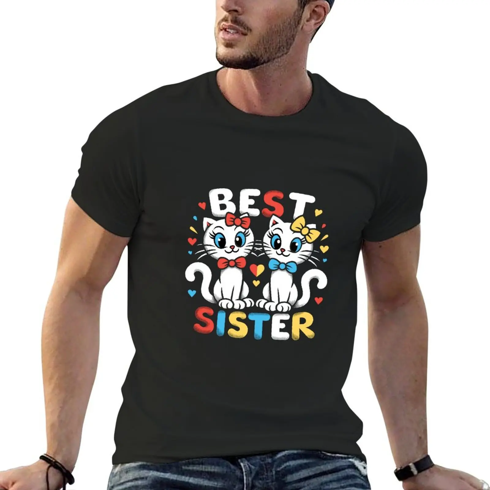 best sister cat -national siblings day-Purrfect Sisterhood T-Shirt summer top quick-drying t shirt men 100℅ cotton