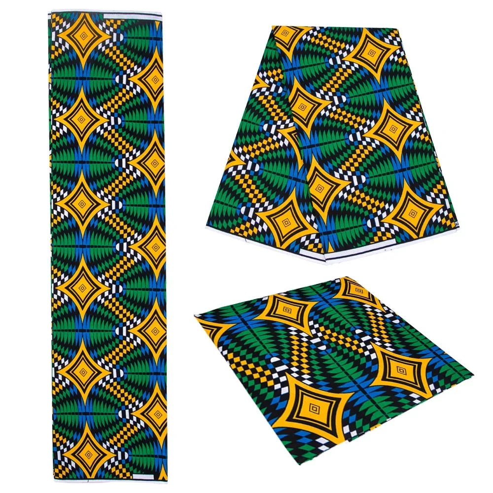 Ankara African Real Wax Prints Cotton Fabric Diamond Pattern veritableWax High Quality For Party Dress 24fs1543-44