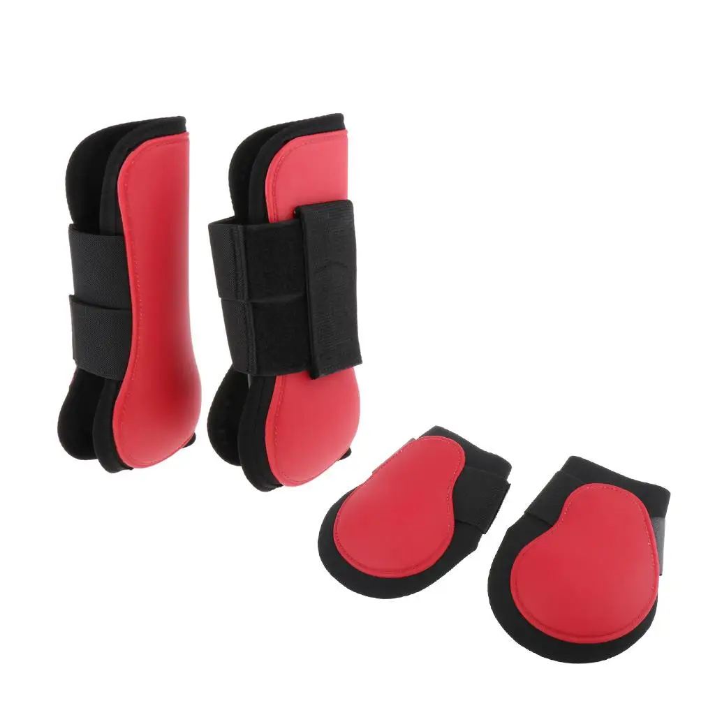 Horse Leg Boots Set of 4, Open Front Fetlock and Tendon Boots for Horses