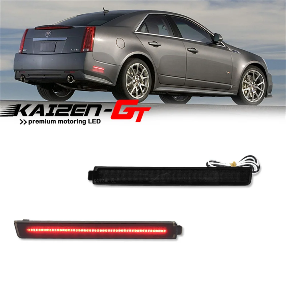 Smoked / Red Lens Red LED Car Rear Side Marker Lights For Cadillac CTS 2008-2013 & For Cadillac CTS-V 2009-2013 Parking Lights