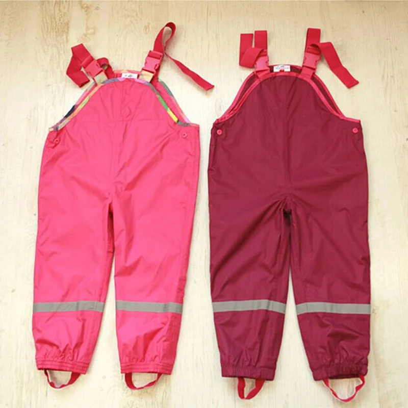 Baby Girls Boys Waterproof Overalls Baby Kids Overalls Trousers Outdoor Pants High Quality Kids Windproof Pants Rain Pants