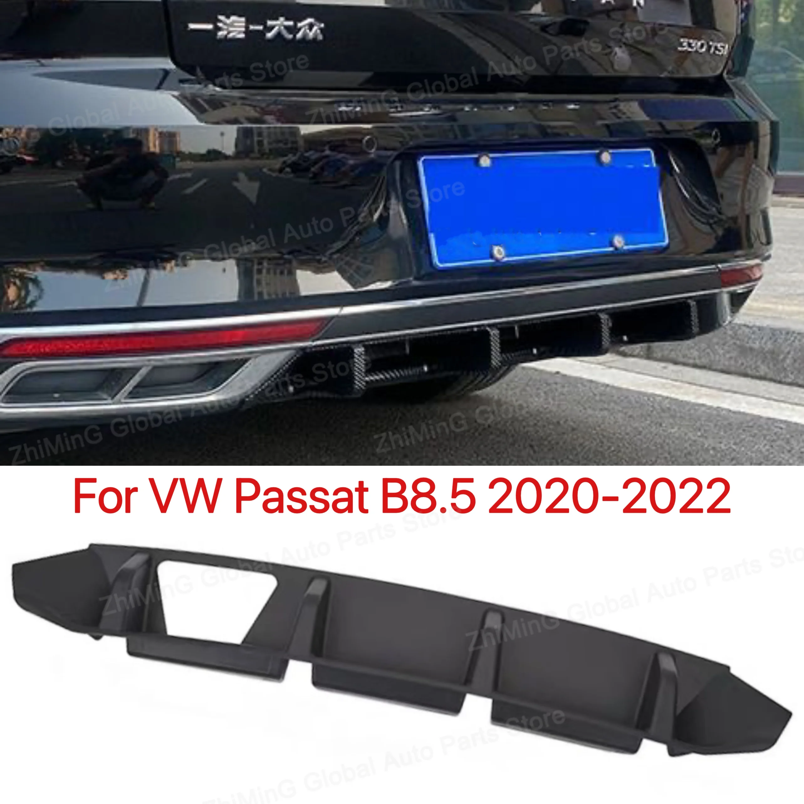 

For VW Passat B8.5 Spoiler GTE 2020 2021 2022 Body Kit Black Rear Bumper Lip Spoilers Diffuser Protector Car Styling