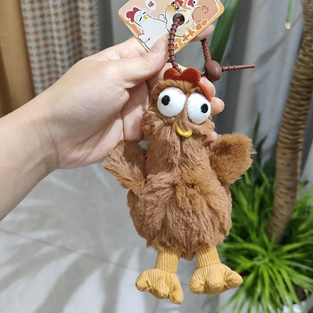 

Cute 12cm Plush Keychain Squeaky Layer Chicken Plush Chicken Pendant Bag Charm Gift
