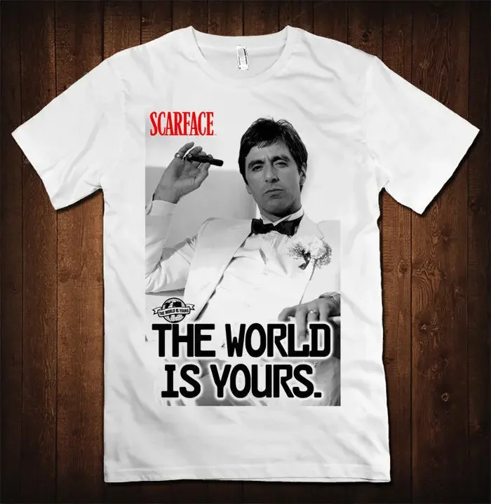 

Scarface The World Is Yours T Shirt Men'S Al Pacino Tony Montana S 3Xl Funny New Arrival Anime T Shirt New