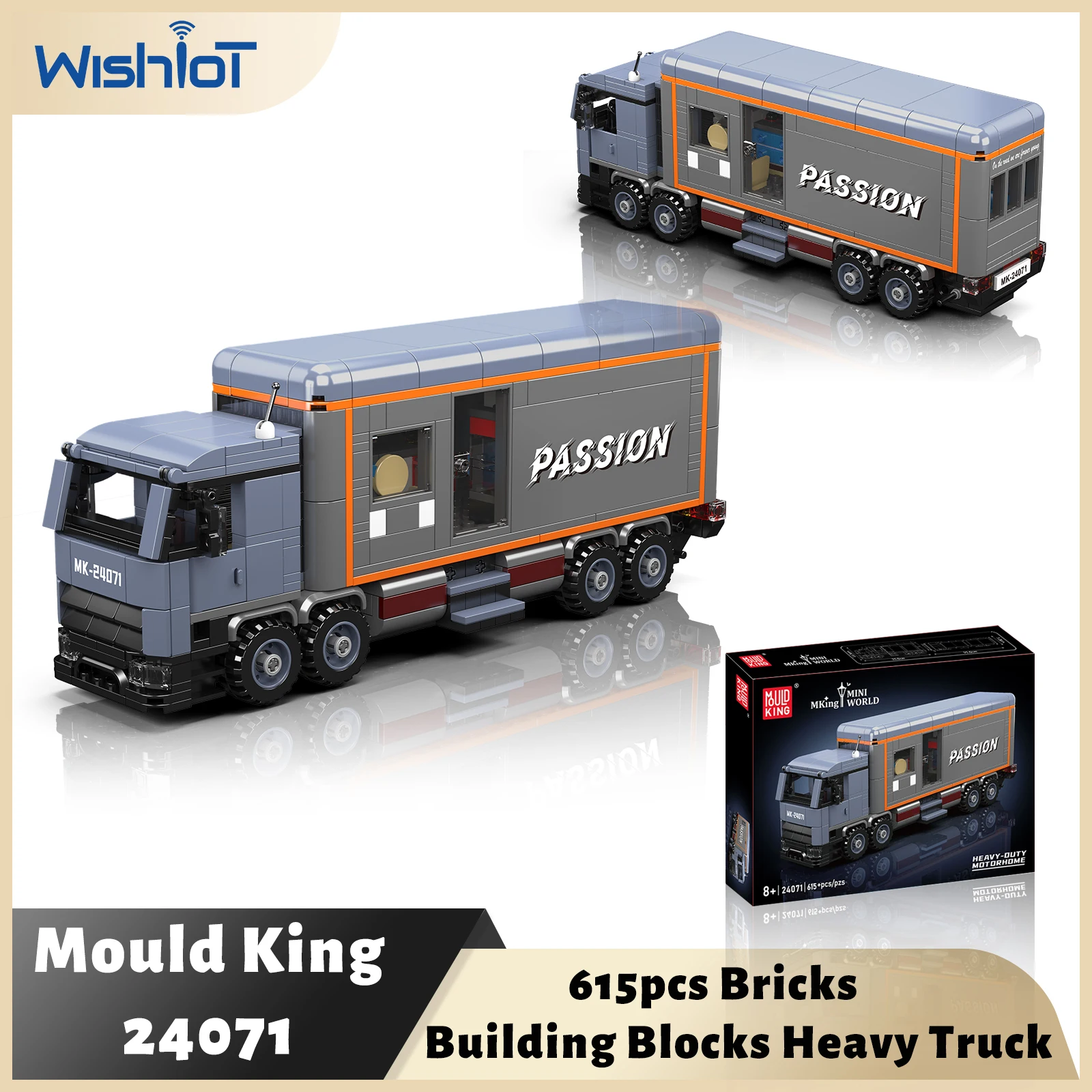 

615 шт. Mold King 24071 сверхмощный дом на колесах, строительные блоки, модель грузовика, RV, сборка для кемпинга, игрушки для детей и взрослых, идеальный подарок на день рождения