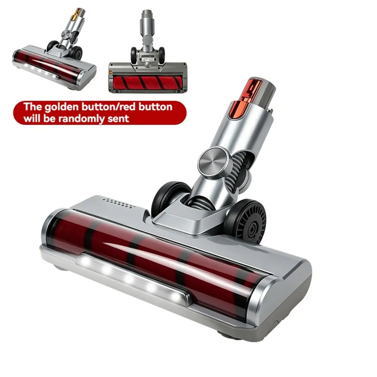 Soft Roller Floor Brush Head with LED Lights for V100 V200 V300 V400 Cordless Vacuum Cleaners Replacement Parts