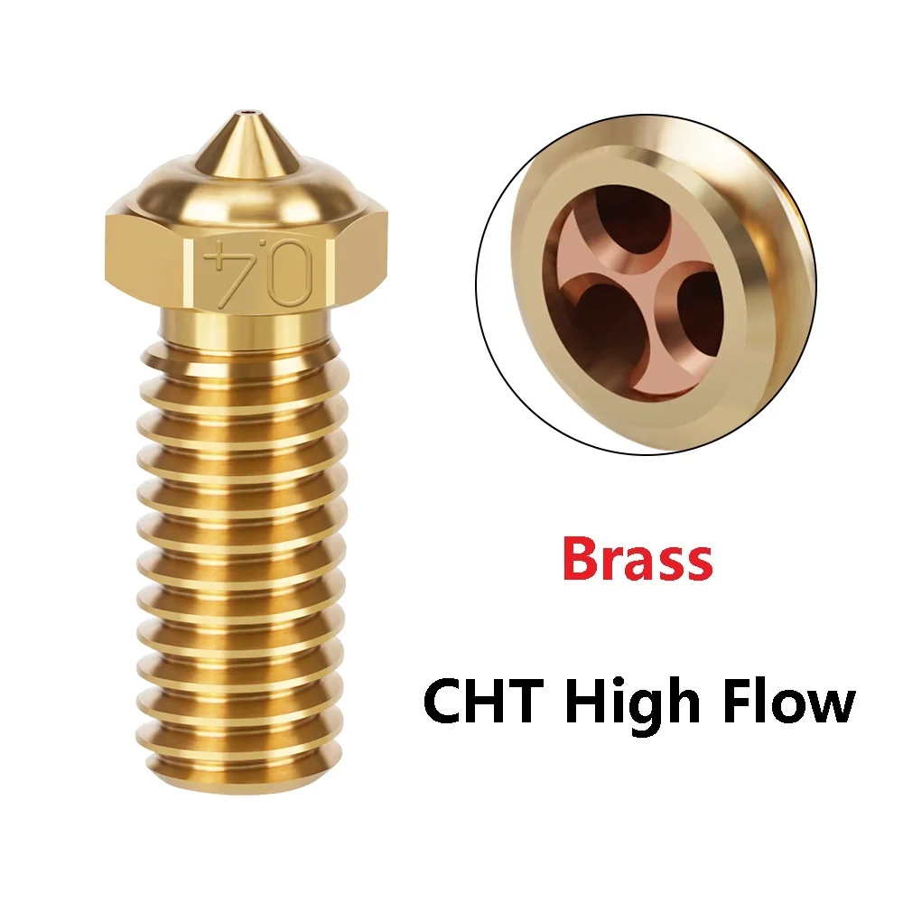 For QIDI TECH  X PLUS 3/ X MAX 3/X SMART 3 Clone CHT Nozzle High Flow 3D Printer Parts Hard steel Brass Copper Plated 3D Printer