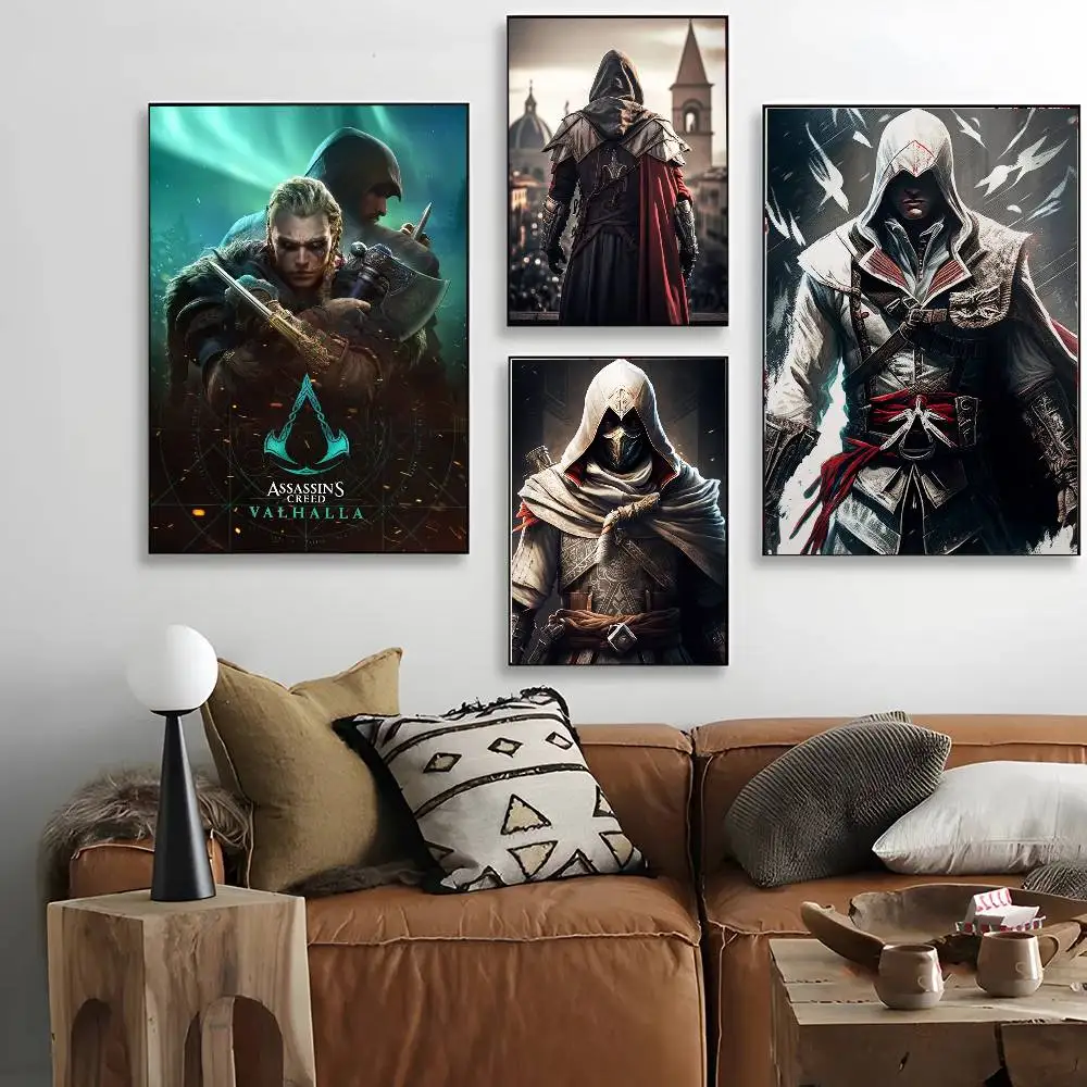 لعبة A-Assassin S C-Creed ملصق الفيلم الكلاسيكي الفن مع المطبوعات غرفة نوم المنزل غرفة المعيشة الديكور هدية #5