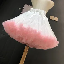 Krynolina wewnętrzna zgiełku Cosplay Tutu bufiaste kobiety w stylu kwiatowym Lolita puszyste halki spódnica Cancan pod suknią ślubną