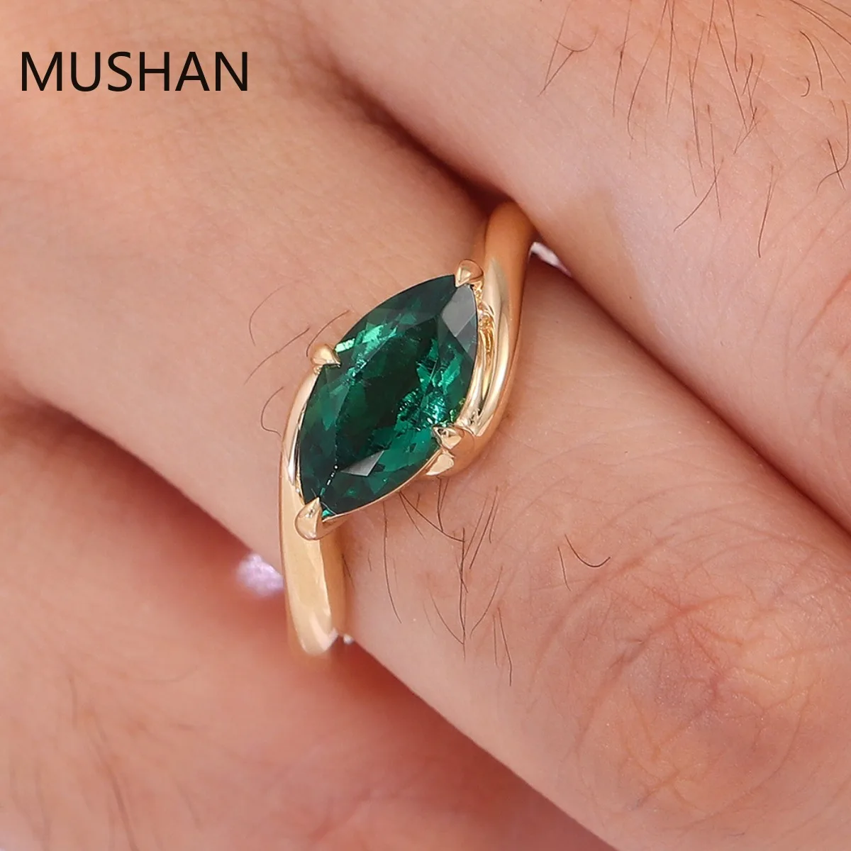 MUSHAN Luxury Custom 14K 18K Gold Rings Band Jewelry With Moissanite Diamond Lab Grown Gemstones Diamond Wedding Ring For Women view 4