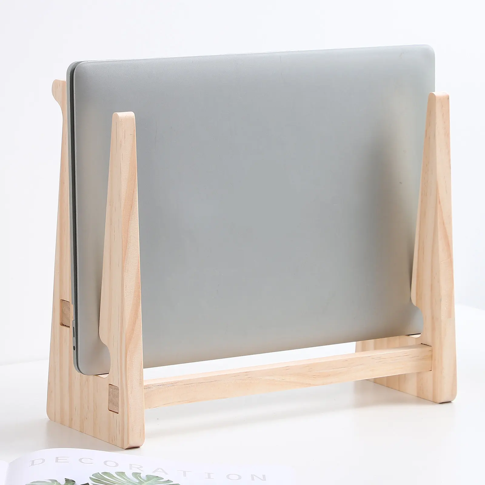 

Premium Wood Laptop Stand Adjustable Ergonomic Riser for Healthy Posture Laptop Holder Desktop Bed Table Storage Rack